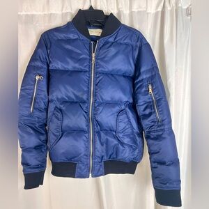 The very warm jacket men’s size small blue bomber coat